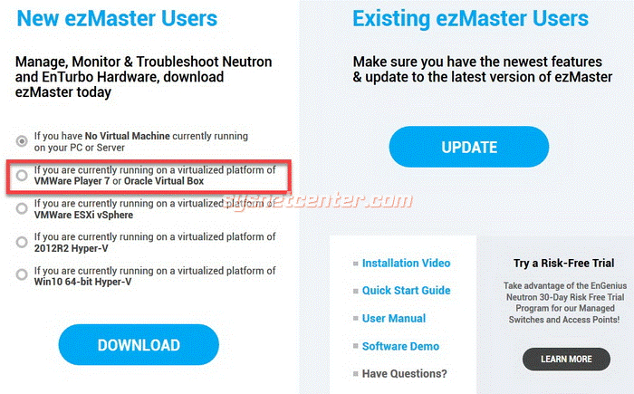 engenius ezmaster install virtualbox