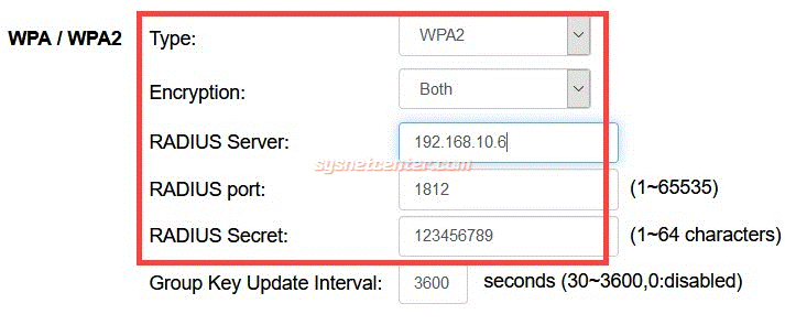 engenius wpa2 radius server