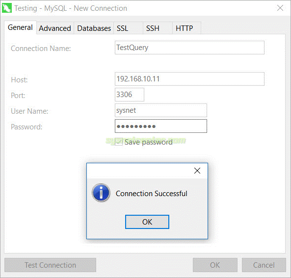 connect remote mysql