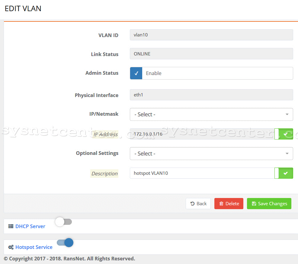 Ransnet MBOX HSG-100L HotSpot Gateway Authentication