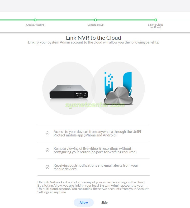 Ubiquiti Unifi Video G3 cloud