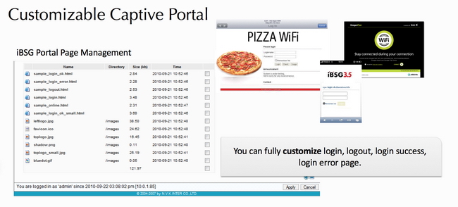 ibsg customizable captive portal